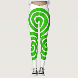 Irish Triskel Lycklig St Patrick White Leggings