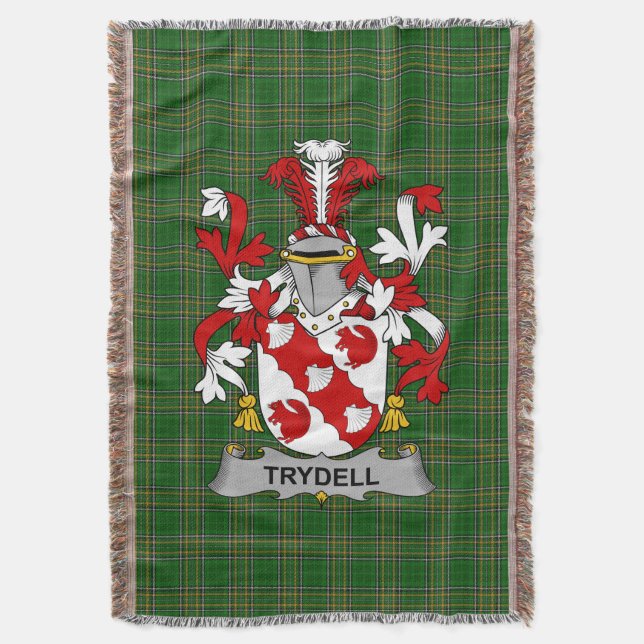 Irish Trydell Jackar Arm Family Crest Ireland Filt (Framsidan Vertikal)