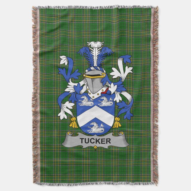 Irish Tucker Jackar Arm Family Crest Ireland Filt (Framsidan Vertikal)