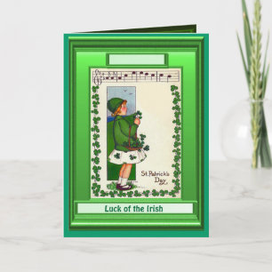 Irish Tur, Girl with shamrocks and Music Kort