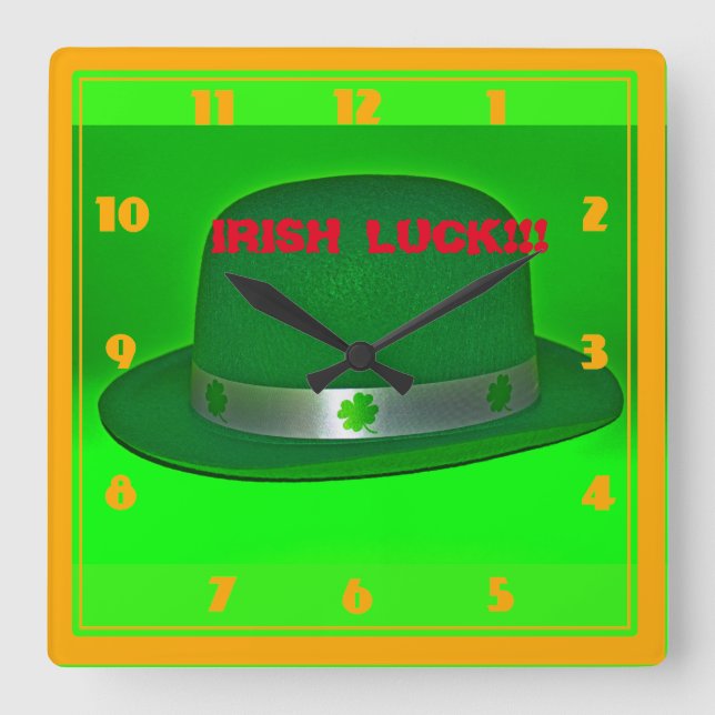 Irish Tur Wall Clock Fyrkantig Klocka (Framsida)