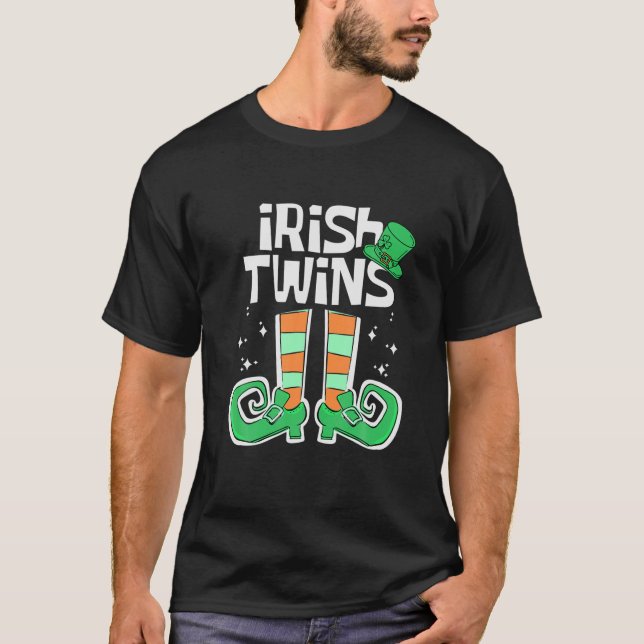 Irish Twillingars Funny St patrick's day Leprechau T Shirt (Framsida)