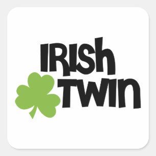 Irish Twin Fyrkantigt Klistermärke