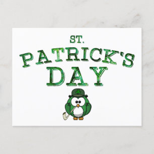 Irish Uggla Helgdag vykort