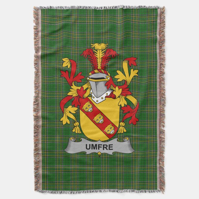 Irish Umfre Jackar om Arm Family Crest Ireland Filt (Framsidan Vertikal)