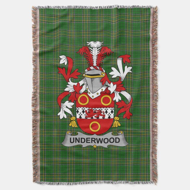 Irish Underwood Jackar Arm Family Crest Ireland Filt (Framsidan Vertikal)
