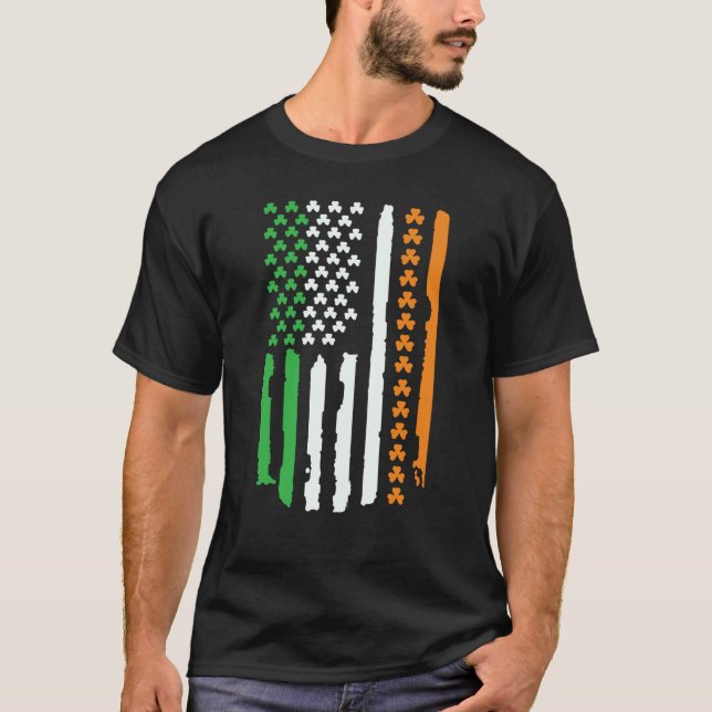 Irish USA Flag St Patricks Day T Shirt (Framsida)