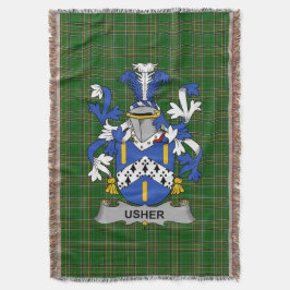 Irish Usher Jackar om Arm Family Crest Ireland Filt