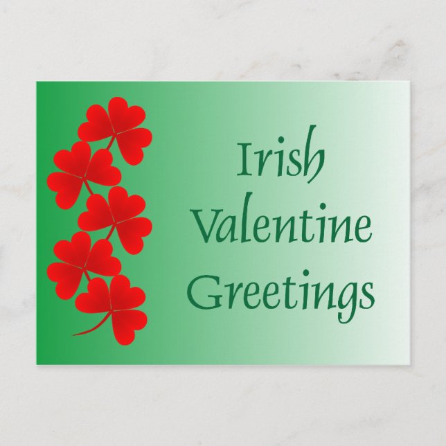 Irish Valentine Hälsning vycard Helg Vykort (Framsida)