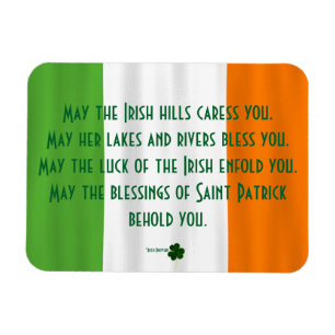 Irish välsignelse of St. Patrick Flagga Shamrock M Magnet