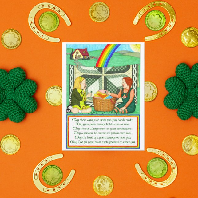 Irish Vänskap Wish Inspirational Card Vykort (Skapare uppladdad)