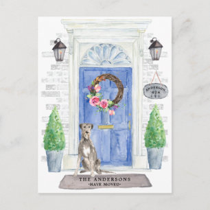 Irish Varg Hound Flytta Announement Postcard Vykort