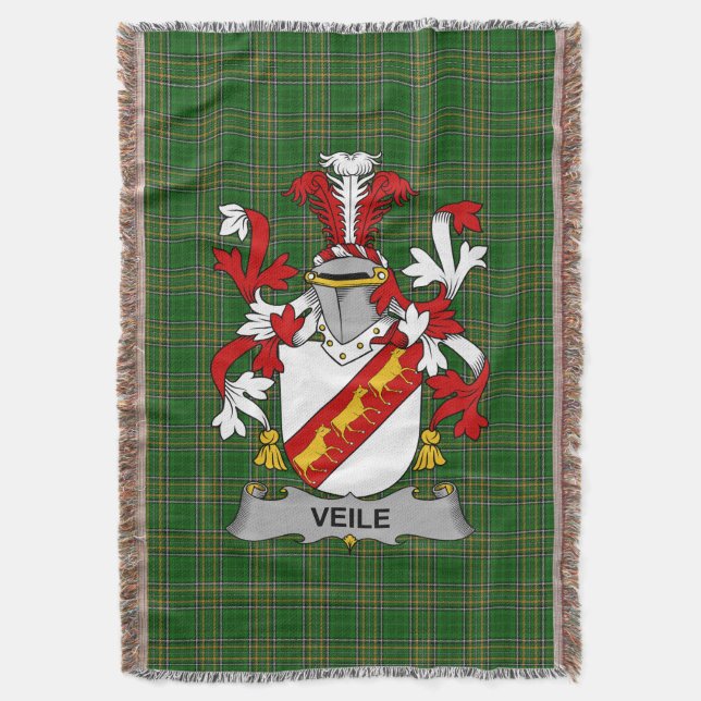 Irish Veile eller Veale Jackar av Arm Family Crest Filt (Framsidan Vertikal)