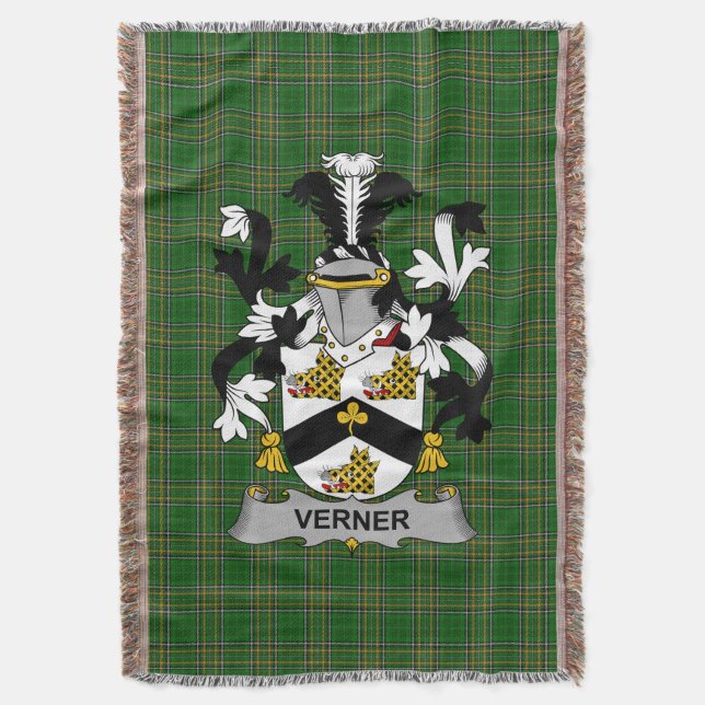 Irish Verner Jackar Arm Family Crest Ireland Filt (Framsidan Vertikal)
