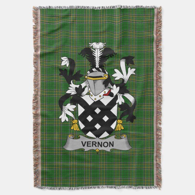 Irish Vernon Jackar om Arm Family Crest Ireland Filt (Framsidan Vertikal)