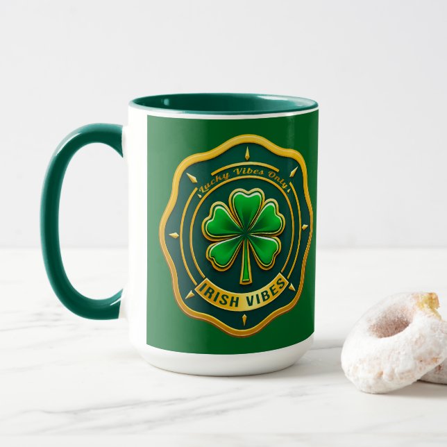 Irish Vibes Club St Patrick’s Day - caneca Mugg (Med munk)