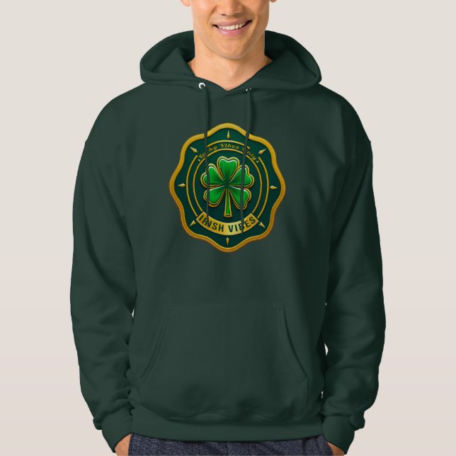 Irish Vibes Club St Patrick’s Day - Moletons Hoodie (Framsida)