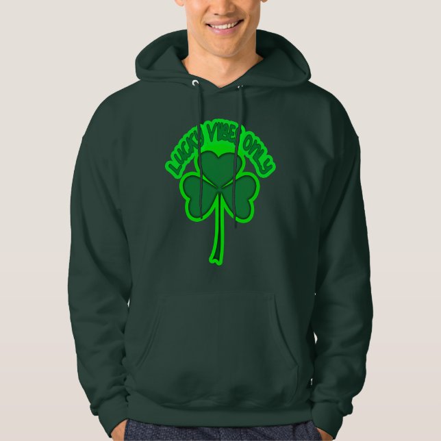 Irish Vibes St Patrick’s Day Shirt – Moletom Hoodie (Framsida)