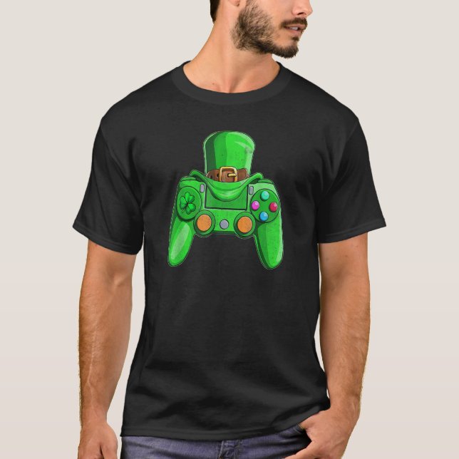 Irish Video Game Controller St Patrick Day Gamer B T Shirt (Framsida)