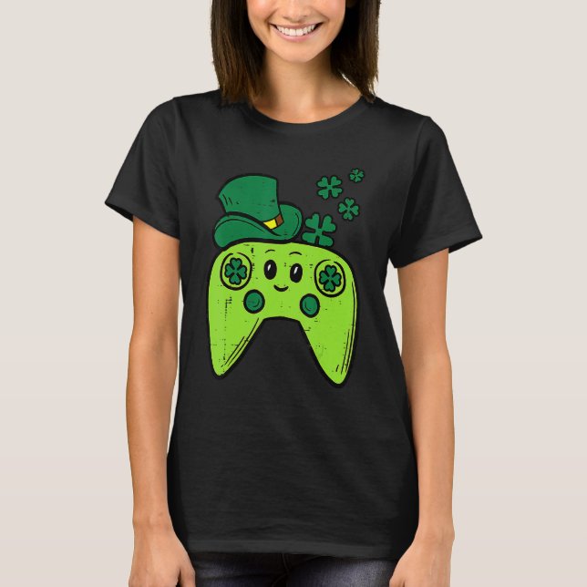 Irish Video Game Controller St Patrick Day Gamer B T Shirt (Framsida)