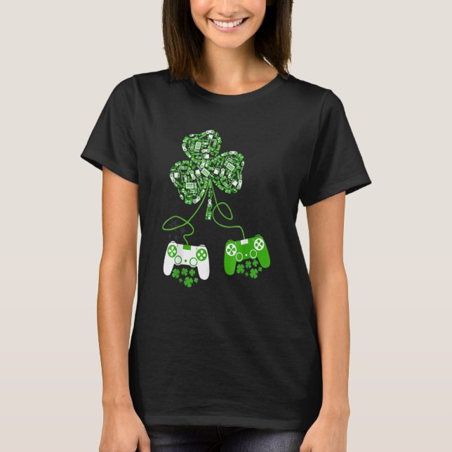 Irish Video Game Controller St Patrick Day Gamer B T Shirt (Framsida)