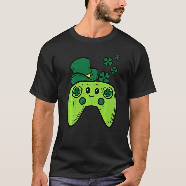 Irish Video Game Controller St Patrick Day Gamer B T Shirt (Framsida)
