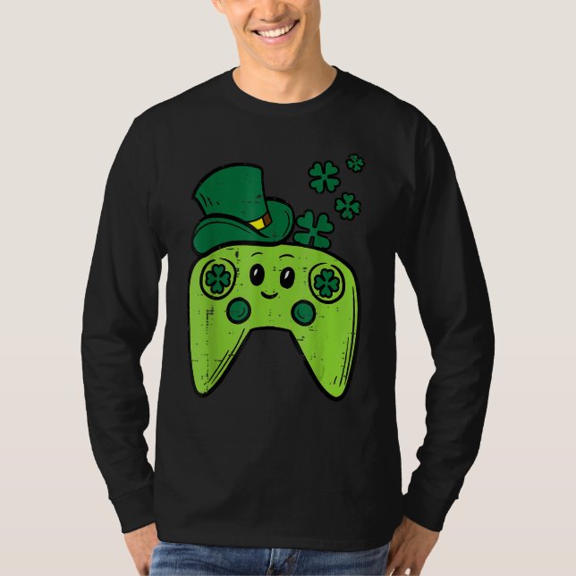 Irish Video Game Controller St Patrick Day Gamer B T Shirt (Framsida)