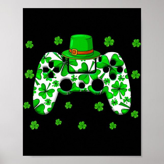 Irish Video Game Controller St patricks day Gamer Poster (Framsidan)