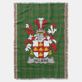 Irish Villiers Jackar om Arm Family Crest Ireland Filt