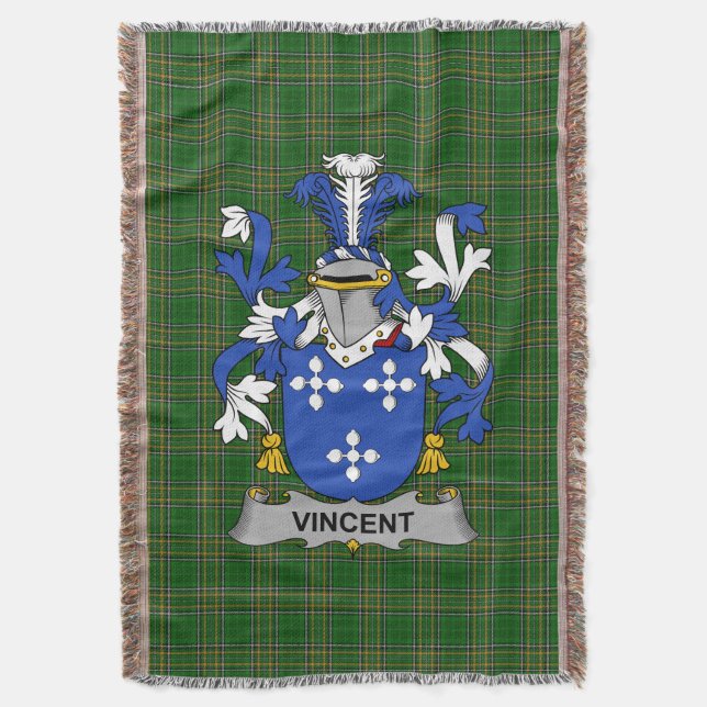 Irish Vincent Jackar Arm Family Crest Ireland Filt (Framsidan Vertikal)