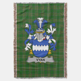 Irish Vyan Jackar om Arm Family Crest Ireland Filt