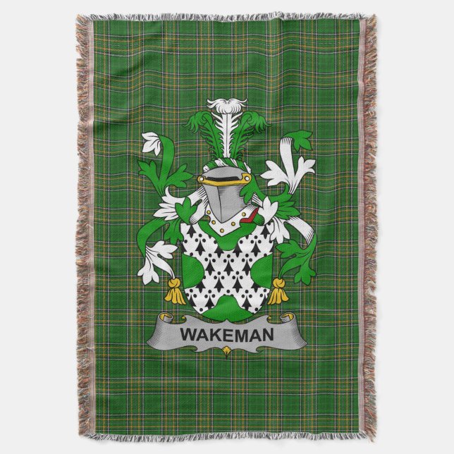 Irish Wakeman Jackar om Arm Family Crest Ireland Filt (Framsidan Vertikal)
