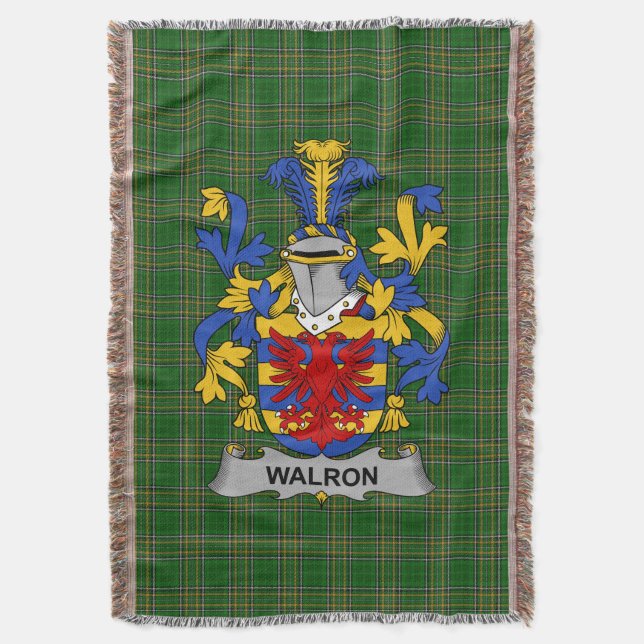 Irish Walron Jackar om Arm Family Crest Ireland Filt (Framsidan Vertikal)