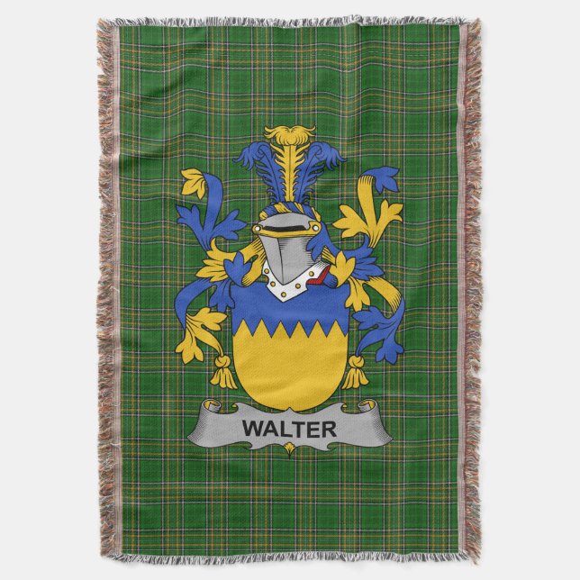 Irish Walter Jackar Arm Family Crest Ireland Filt (Framsidan Vertikal)