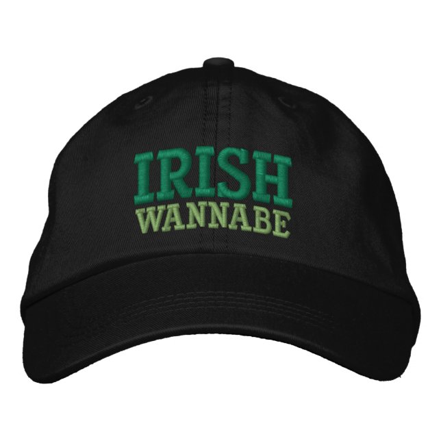 IRISH WANNABE EMBROIDERED BASEBALL CAP BRODERAD KEPS (Framsida)