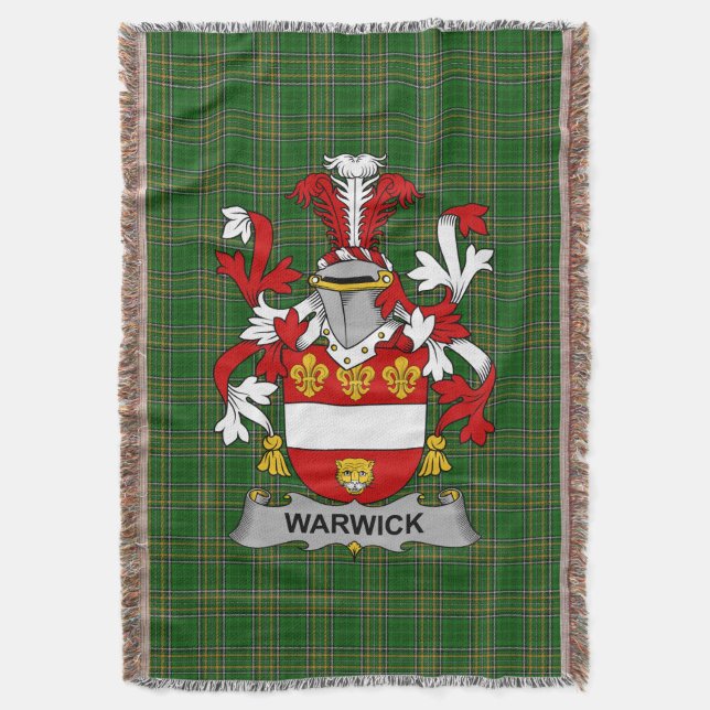Irish Warwick Jackar om Arm Family Crest Ireland Filt (Framsidan Vertikal)