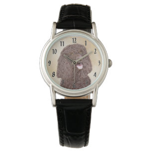 Irish Water Spaniel-målning - Original hundkonst Armbandsur