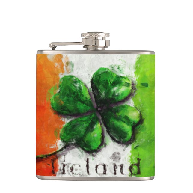 Irish Watercolor Ireland Klöver/Flagga Fickplunta (Framsidan)