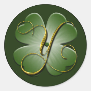 Irish Wedding Monogram Y-kuvert Seal Stickers Runt Klistermärke