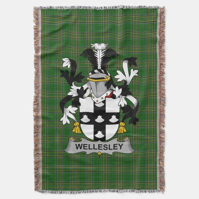 Irish Wellesley Jackar om Arm Family Crest Ireland Filt (Framsidan Vertikal)