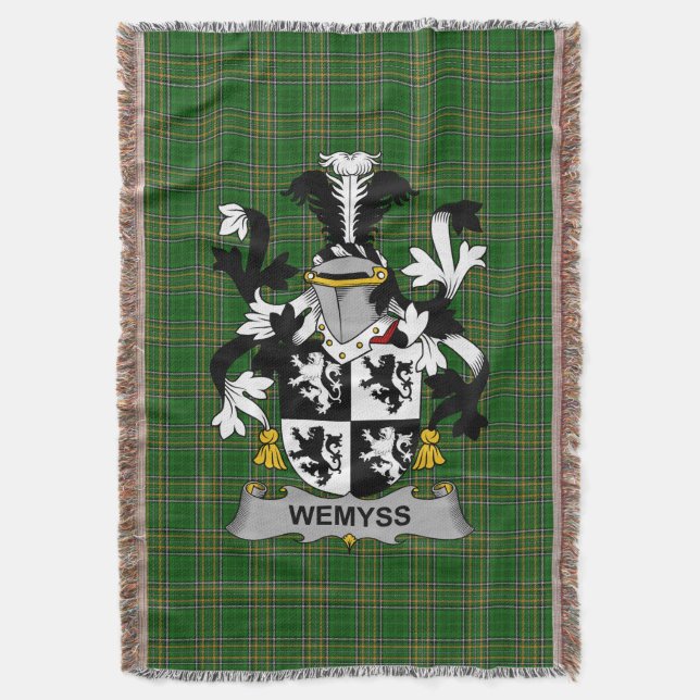 Irish Wemyss Jackar om Arm Family Crest Ireland Filt (Framsidan Vertikal)
