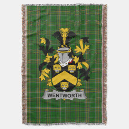 Irish Wentworth Jackar om Arm Family Crest Ireland Filt
