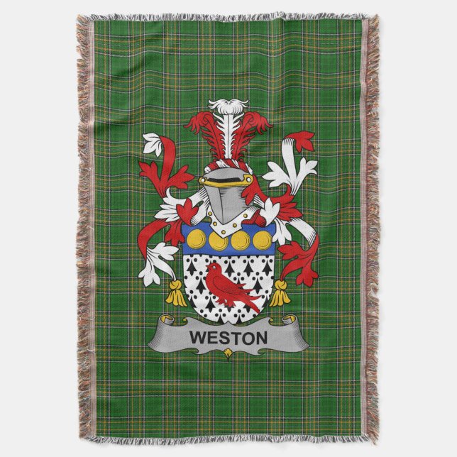 Irish Weston Jackar om Arm Family Crest Ireland Filt (Framsidan Vertikal)