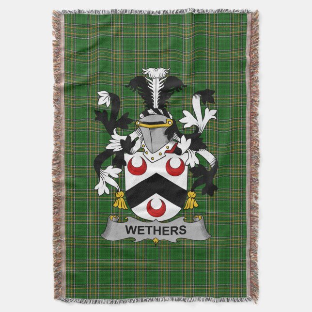 Irish Wethers Jackar Arm Family Crest Ireland Filt (Framsidan Vertikal)