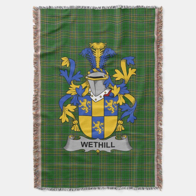 Irish Wethill Jackar om Arm Family Crest Ireland Filt (Framsidan Vertikal)
