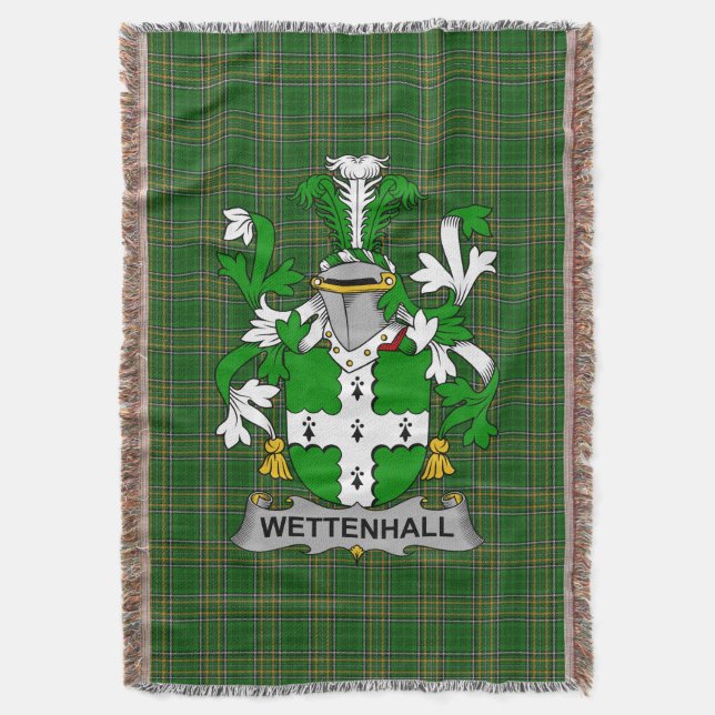 Irish Wettenhall Jackar av Arm Family Crest Irelan Filt (Framsidan Vertikal)