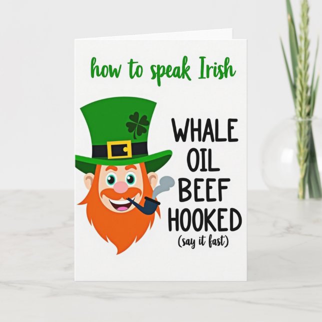 Irish Whale Oil Beef Hooked Card Kort (Framsida)
