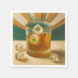 Irish Whiskey Tumbler Shamrock Ice "Sláinte!" Pappersservett