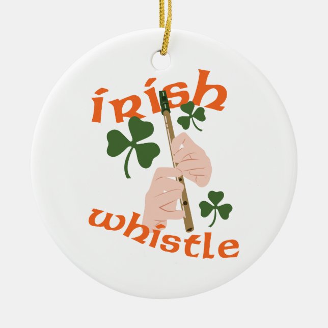 Irish Whistle Julgransprydnad Keramik (Framsidan)