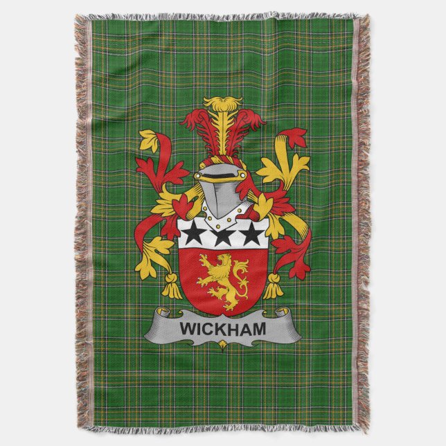 Irish Wickham Jackar om Arm Family Crest Ireland Filt (Framsidan Vertikal)